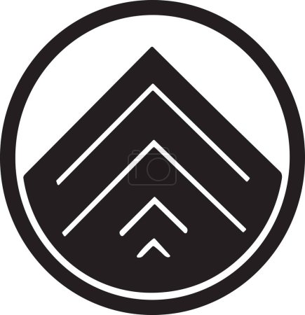 Illustration for Mountain logo in tourism concept in minimal style for decoration isolated on background - Royalty Free Image
