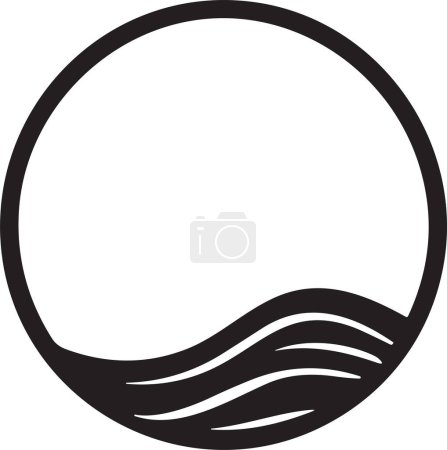 Illustration for Sea or wave logo in a minimalist style for decoration isolated on background - Royalty Free Image