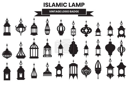 Téléchargez les illustrations : Lampe de style islamique dans un style vintage isolé sur fond - en licence libre de droit