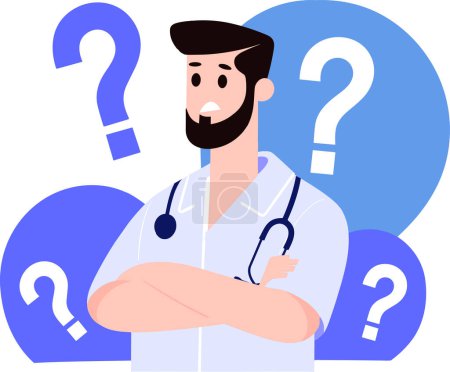 Illustration for Male doctor in flat style isolated on background - Royalty Free Image