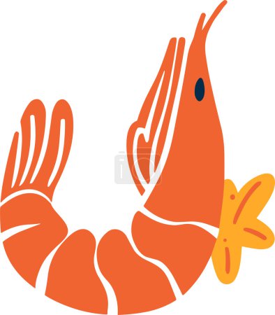Illustration for Isolate shrimp flat style on background - Royalty Free Image