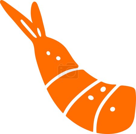 Illustration for Isolate shrimp flat style on background - Royalty Free Image