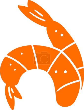 Téléchargez les illustrations : Isoler les crevettes style plat sur fond - en licence libre de droit