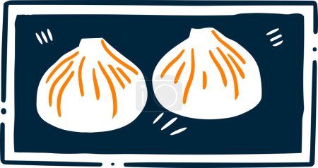 Téléchargez les illustrations : Isoler le style salapao plat sur fond - en licence libre de droit