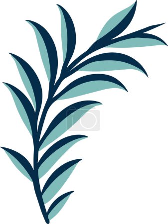 Illustration for Isolate green leaf flat style on background - Royalty Free Image