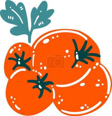 Téléchargez les illustrations : Isoler les tomates style plat sur fond - en licence libre de droit