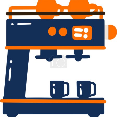 Téléchargez les illustrations : Isoler machine à café style plat sur fond - en licence libre de droit