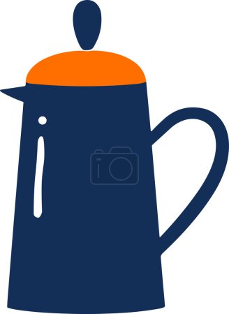 Téléchargez les illustrations : Isoler le style plat pot de café sur fond - en licence libre de droit