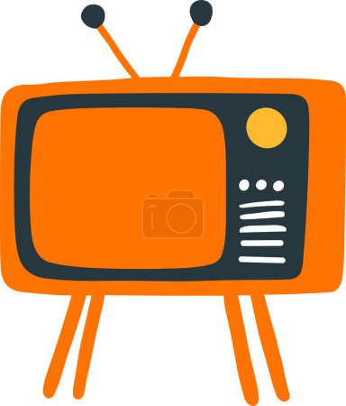 Illustration for Isolate television flat style on background - Royalty Free Image