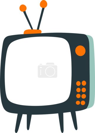 Téléchargez les illustrations : Isoler télévision style plat sur fond - en licence libre de droit