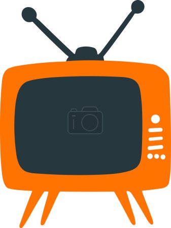Téléchargez les illustrations : Isoler télévision style plat sur fond - en licence libre de droit