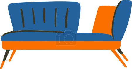 Illustration for Couch flat style isolate on background - Royalty Free Image