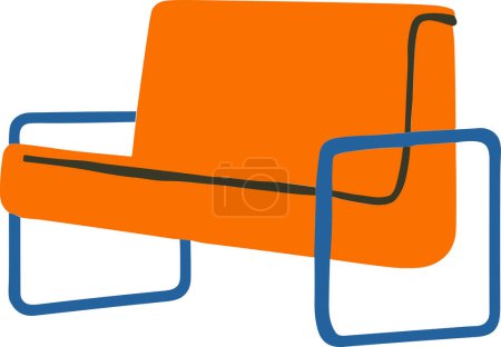 Illustration for Couch flat style isolate on background - Royalty Free Image