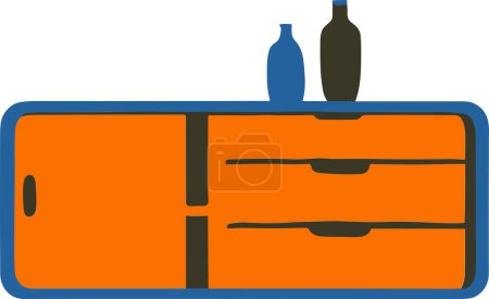 Illustration for Cupboard flat style isolate on background - Royalty Free Image