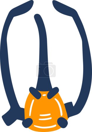 diving equipment flat style isolate on background