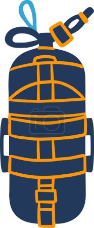 diving equipment flat style isolate on background