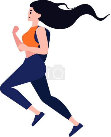 Illustration for Woman running flat style isolate on background - Royalty Free Image