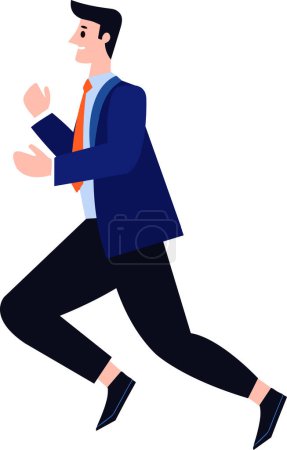 businessman running flat style isolate on background