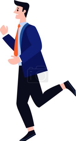 Ilustración de Hombre de negocios corriendo estilo plano aislar en el fondo - Imagen libre de derechos