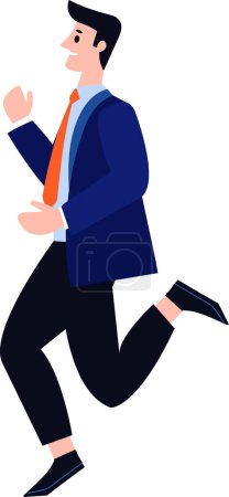 Illustration for Businessman running flat style isolate on background - Royalty Free Image