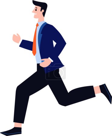 Ilustración de Hombre de negocios corriendo estilo plano aislar en el fondo - Imagen libre de derechos