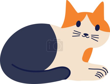 Illustration for Cat flat style isolated on background - Royalty Free Image