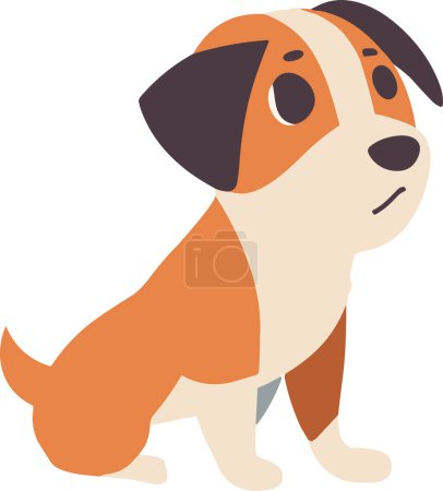 Téléchargez les illustrations : Beagle chien style plat isolé sur fond - en licence libre de droit
