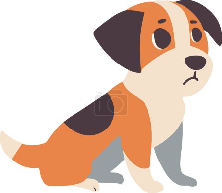 Téléchargez les illustrations : Beagle chien style plat isolé sur fond - en licence libre de droit