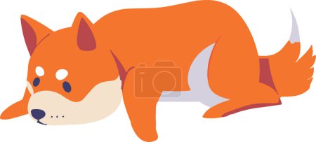 Ilustración de Shiba inu perro estilo plano aislado sobre fondo - Imagen libre de derechos