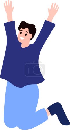 Illustration for A man jumping flat style isolated on background - Royalty Free Image