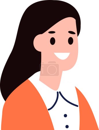 Illustration for An office woman character flat style isolated on background - Royalty Free Image