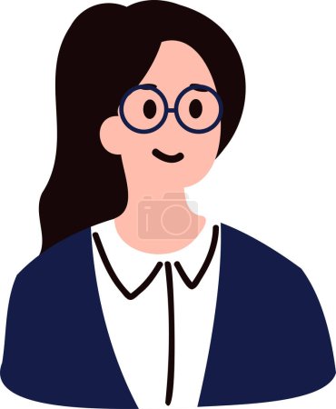 Ilustración de Una mujer de oficina carácter estilo plano aislado en el fondo - Imagen libre de derechos