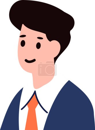 Illustration for An office man character flat style isolated on background - Royalty Free Image