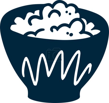 Illustration for Rice bowl flat style isolated on background - Royalty Free Image
