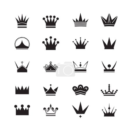 Ilustración de Logo corona en estilo minimalista moderno aislado en el fondo - Imagen libre de derechos