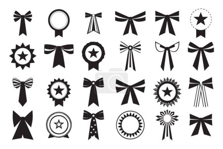 Illustration for Vintage ribbon logo in modern minimal style isolated on background - Royalty Free Image