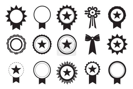 Téléchargez les illustrations : Logo ruban vintage dans un style minimaliste moderne isolé sur fond - en licence libre de droit