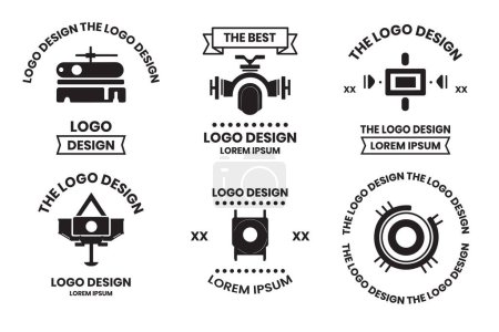 Téléchargez les illustrations : Logo de caméra de sécurité dans un style minimaliste moderne isolé sur fond - en licence libre de droit