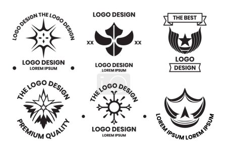 Ilustración de Logotipo estrella de estilo vintage en estilo minimalista moderno aislado sobre fondo - Imagen libre de derechos