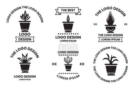 Illustration for Cactus tree logo in modern minimal style isolated on background - Royalty Free Image