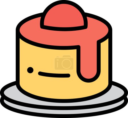 Illustration for A cake with a chocolate glaze on top. The cake is sitting on a plate - Royalty Free Image