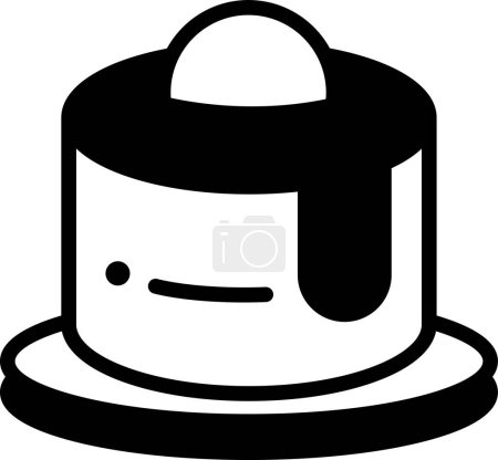 Illustration for A cake with a chocolate glaze on top. The cake is sitting on a plate - Royalty Free Image