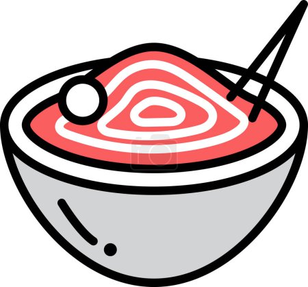 Téléchargez les illustrations : Nouilles dans le concept de nourriture asiatique - en licence libre de droit