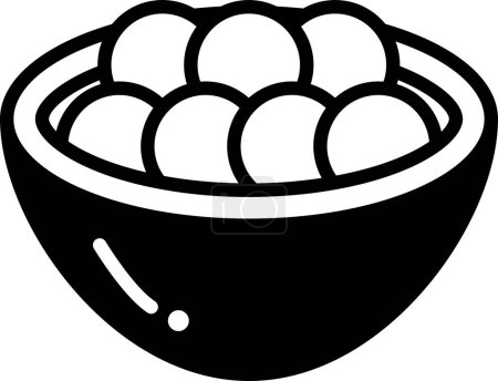 Illustration for A bowl of food in Asian food concept. The bowl is filled with rice and has a lot of small dots - Royalty Free Image