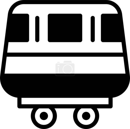 Ilustración de Un tren blanco y negro con ruedas. El tren es un diseño simple sin detalles - Imagen libre de derechos