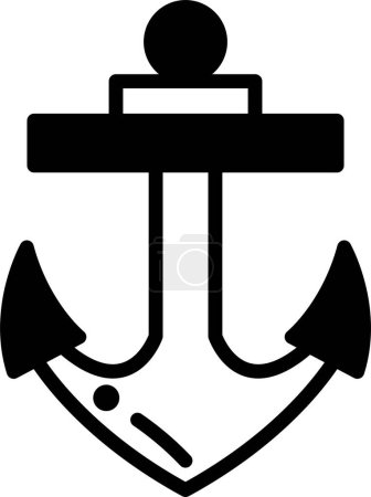 Illustration for A black and white anchor with two arrows pointing up. The anchor is a symbol of strength and stability - Royalty Free Image