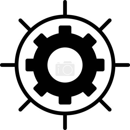 Illustration for A black and white image of a gear. Concept of precision and order, as gears are often used in machinery and other mechanical systems - Royalty Free Image