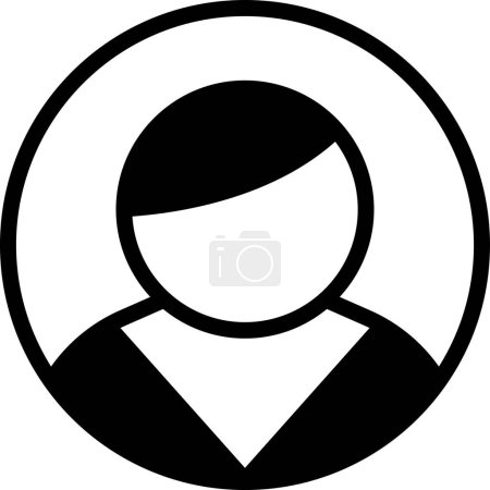 Ilustración de La cabeza de una mujer con un contorno blanco y negro. La mujer lleva un vestido negro y una bufanda blanca. - Imagen libre de derechos