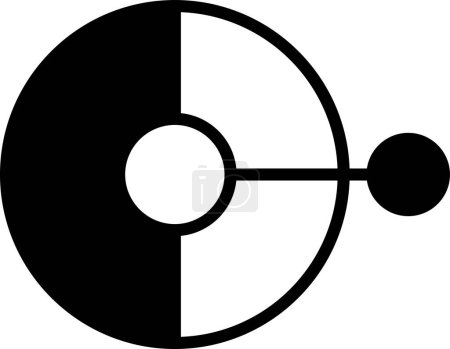 Ilustración de Un círculo blanco y negro con un punto blanco en el centro - Imagen libre de derechos