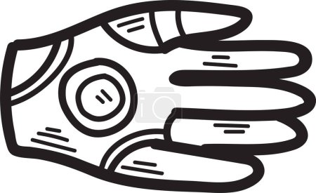 Ilustración de Una mano con un vendaje. La mano está dibujada en blanco y negro - Imagen libre de derechos